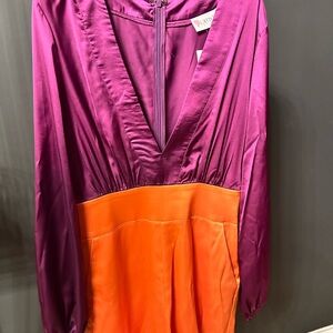L'ATISTE Purple and Orange short romper